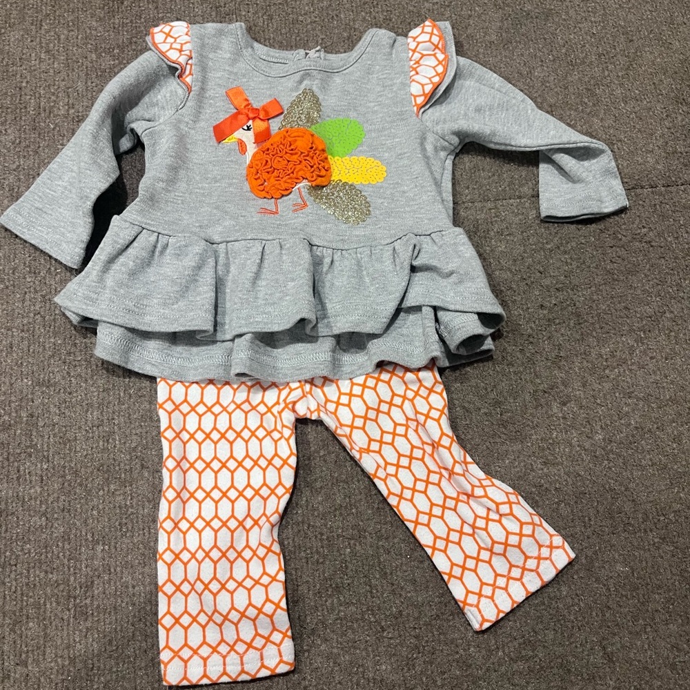 Baby Essentials Gray and Orange Kids Matching Set
